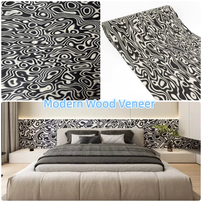 Interior Design Tech - Tech Zwart Wit Grafisch Houtfineerblad voor