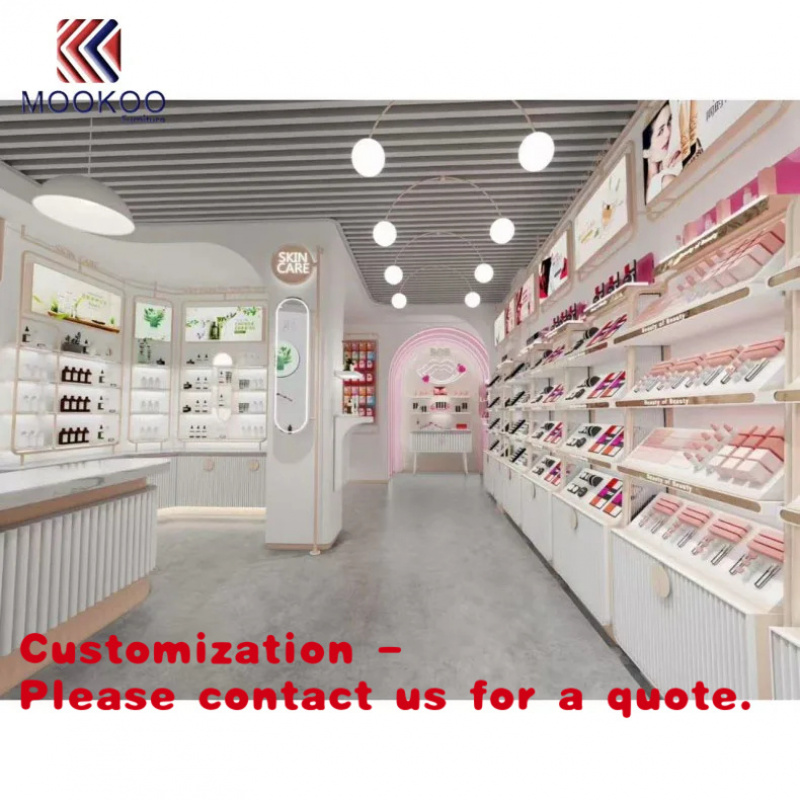 Interior Design Zoning - Custom.Mookoo Winkelinterieurontwerp voor cosmetica met displayrekken,