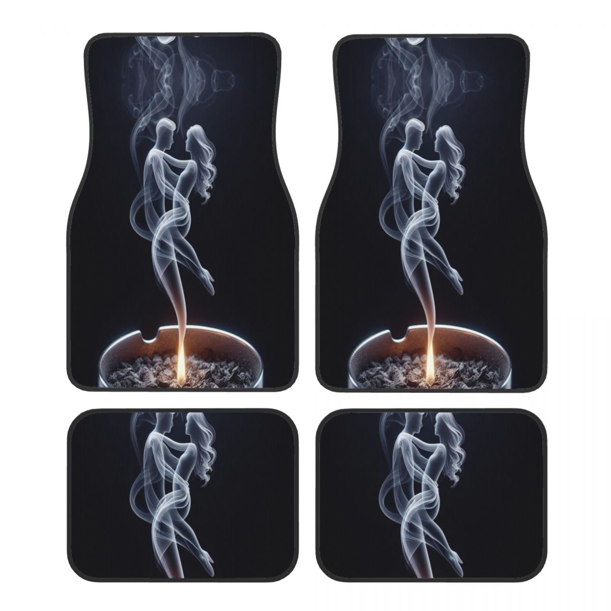 Interior Design Tech - 4-delige set technologische automatten met abstract