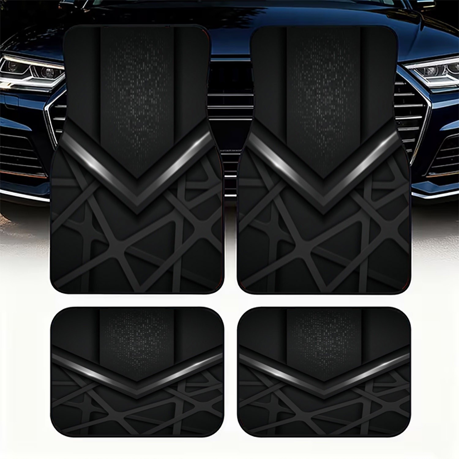 Interior Design Tech - 4 stuks auto vloermatten met futuristisch